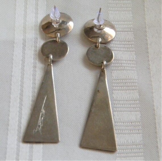 h980 Nice Sterling Silver Stud Eagle Dangle Pierc… - image 4