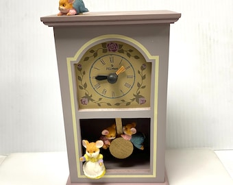 v597 Vintage Pelman Moveable Mice Collectible Music Box Playing "Memory" Tune