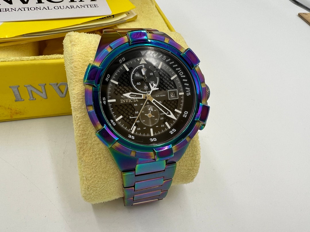 T668 Invicta Aviator Iridescent Color Men's Watch - Etsy