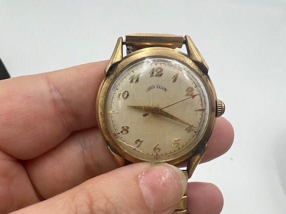 U180 Unique 1940s Lord Elgin 10k Gold Filled Self Winding 