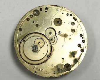e882 Antique Misc Pocket Watch Complete Movement 7840 45mm for Parts or Repair