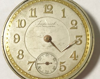 e949 Vintage Imperial Mechanical Wrist Watch Movement for Parts Repair