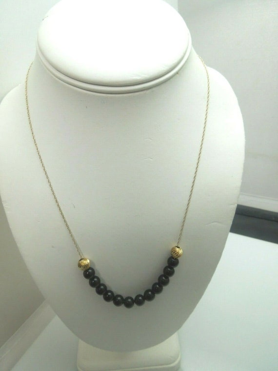 r148 14kt Yellow Gold Necklace 18" with Gold Balls