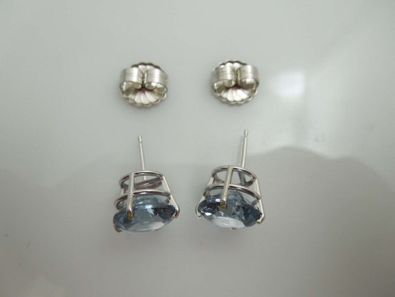b994 Big, Beautiful Ice Blue Topaz Stud Earrings … - image 6
