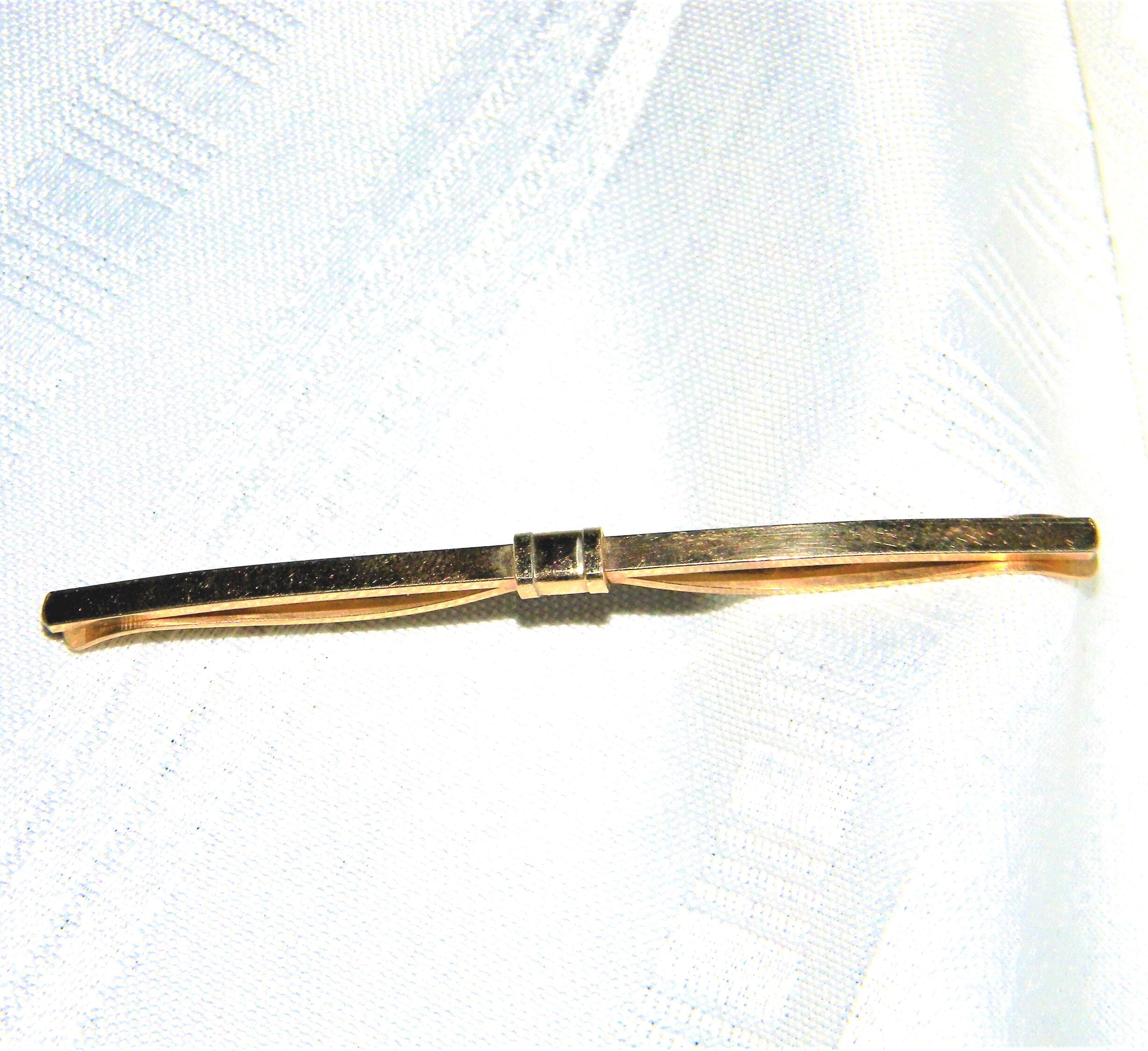 j504 Great Vintage Krementz Collar Stay in Gold Tone