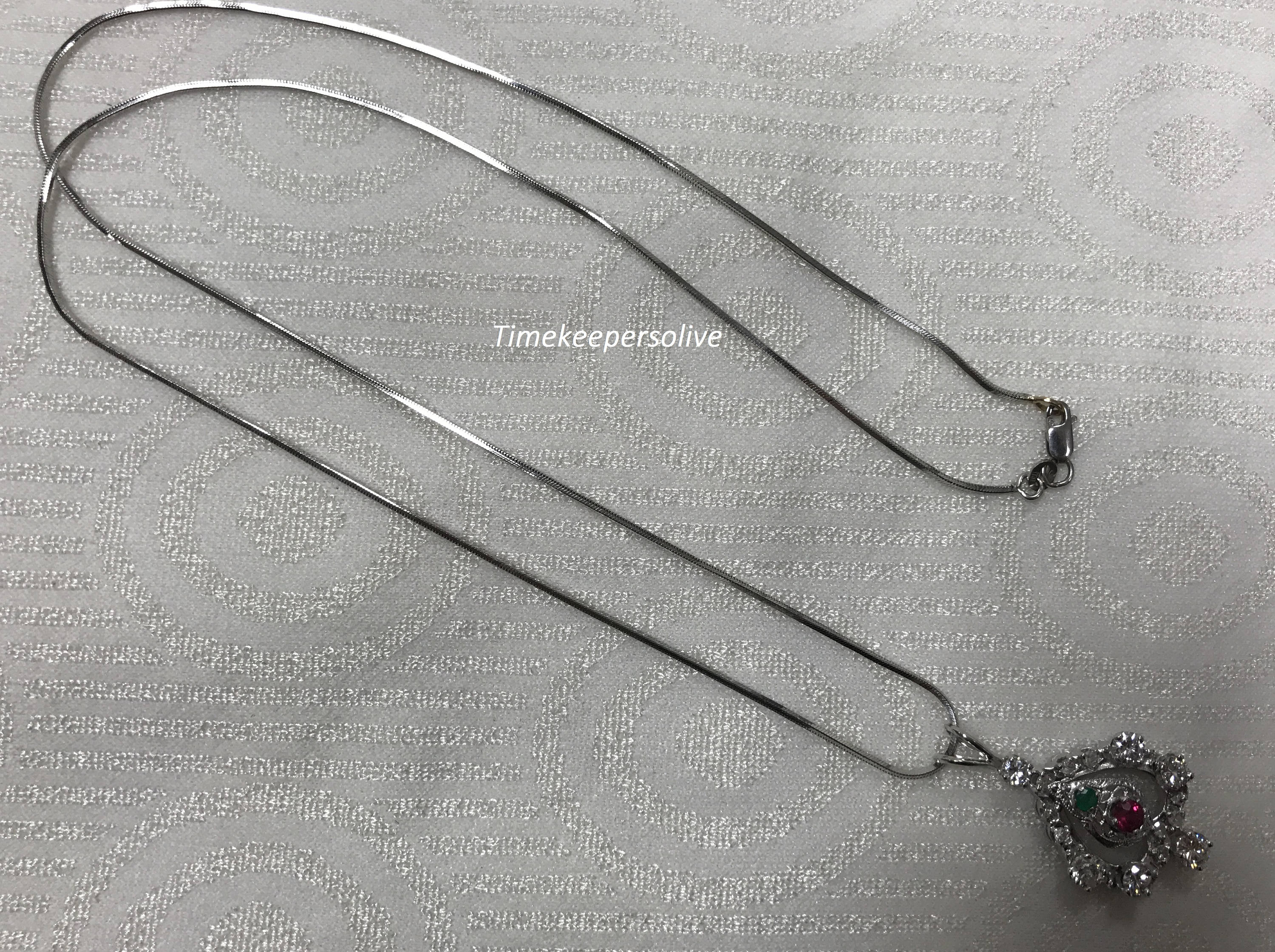 ❣️Ruby❣️（107。957） 60ctw Heart Cut Ruby Two Tone Vintage Riviera Necklace