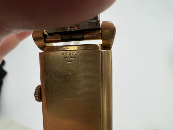 u175 Bulova 1950s Excellency 14k Gold Case Wrist … - image 4