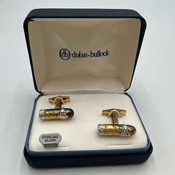 t761 Dolan Bullock Two Tone Cigar Men's Cuff Links and Shirt Studs