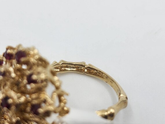 u973 Pretty Ruby and Opal Cluster Ring set in 14k… - image 7