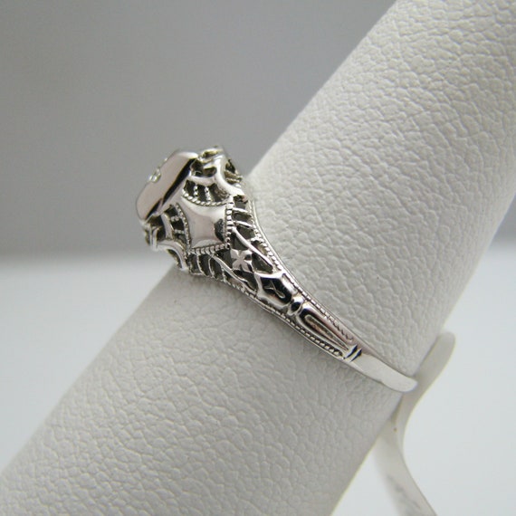 d842 Gorgeous 14k White Gold Diamond Engagement R… - image 2