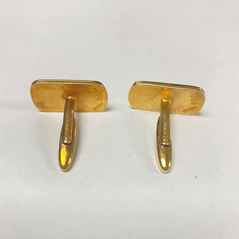 f659 Vintage Sterling Silver Gold Tone Men/'s Cuff Links