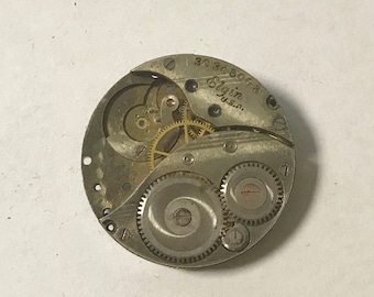 f010 Antique Elgin Watch Movement for Parts or Repair