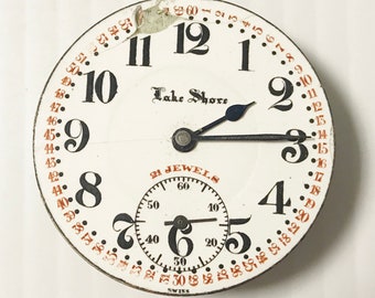 e913 Antique Lake Shore Complete Watch Movement for Parts or Repair 21J