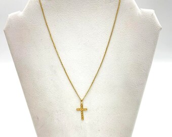 U371 Vintage 14K Yellow Gold Box Link Chain Necklace 16
