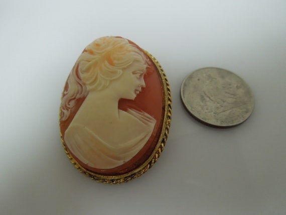 s266 Vintage Carl Art Gold Filled Cameo Brooch Pin - image 5
