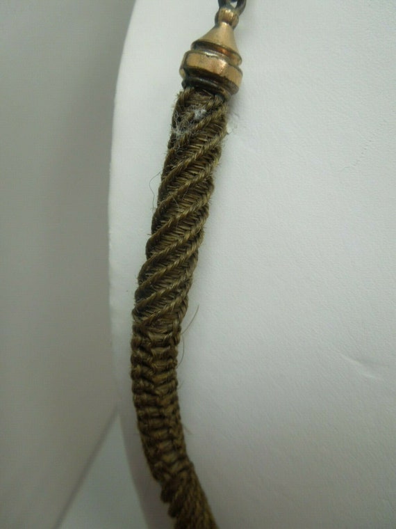 q814 Victorian Era 1800 s Woven Hair Chain Neckla… - image 5