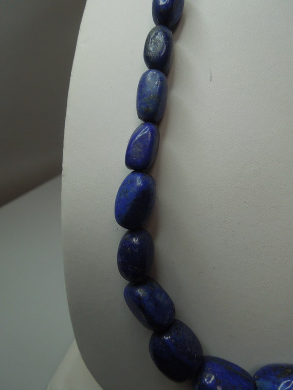 q354  Lapis lazuli Graduated Beads and Sterling S… - image 3