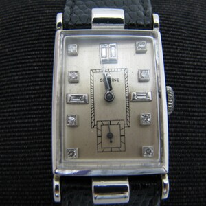 Glycine Platinum and Diamond Wrist Watch, Ladies Wrist Watch