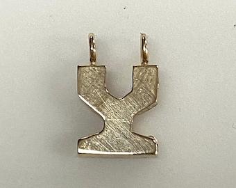 v607 Vintage 14k Yellow Gold Pendant Charm Jewelry Bracelet Making Part Letter Y