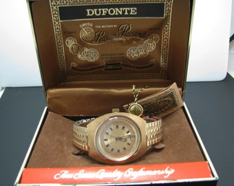 a457 1970's Dufonte Electronic Watch by Lucian Piccard In  Box