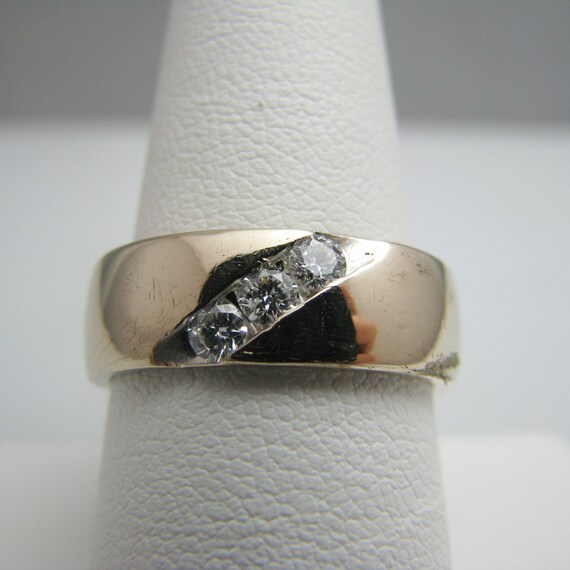 d804 14k White Gold Diamond Statement Ring - image 1