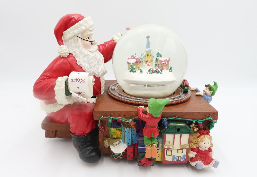 T482 Mr Christmas Santas Musical Snow Globe 30 Songs Moving