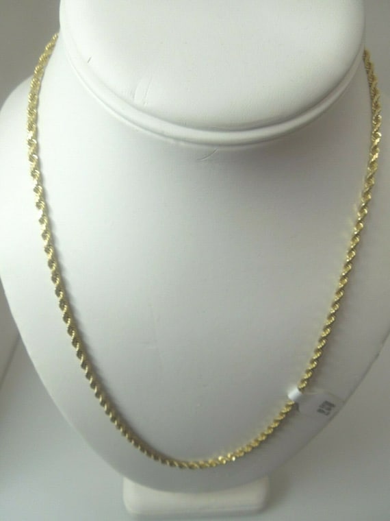 q578 Real 14kt Yellow Gold 20" Rope Chain