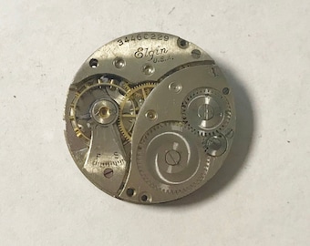 f021 Antique Elgin Watch Movement for Parts or Repair