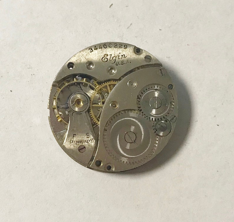 f021 Antique Elgin Watch Movement for Parts or Repair bild 1