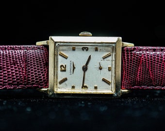 a818 Vintage Unique Elegant Unisex 1950s Longines 14K Gold Genuine 17J Watch