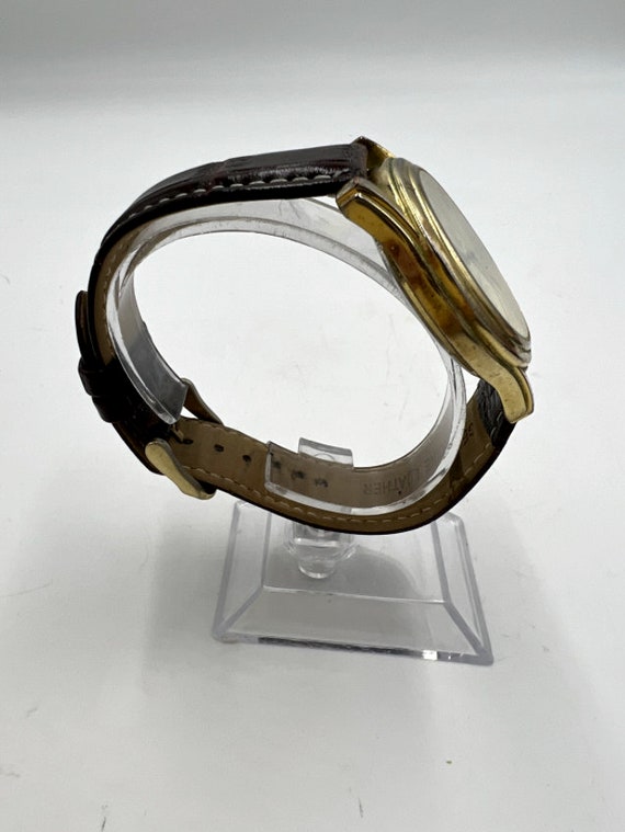 T635 Stauer Metropolitan Gold Tone Wrist Watch Etsy