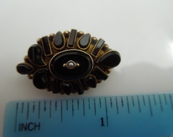 Q115 Vintage 10k Gold Filled Onyx Pin/brooch - Etsy