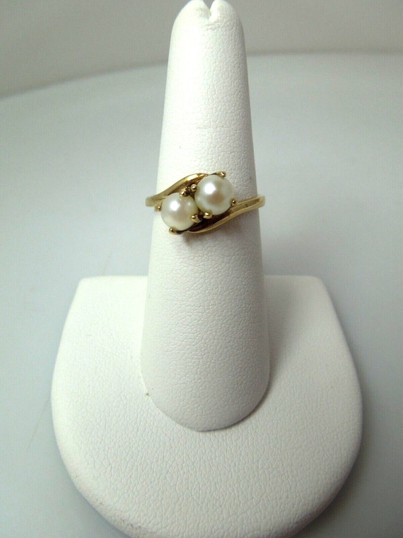 s869 10kt Yellow Gold Pearl Ring Size 7 3/4(US) Si