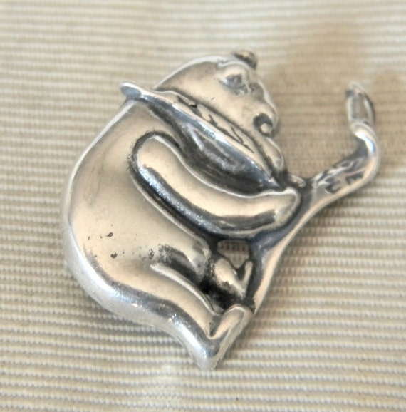 p096 Great Preowned Bear Writing a List Brooch in 