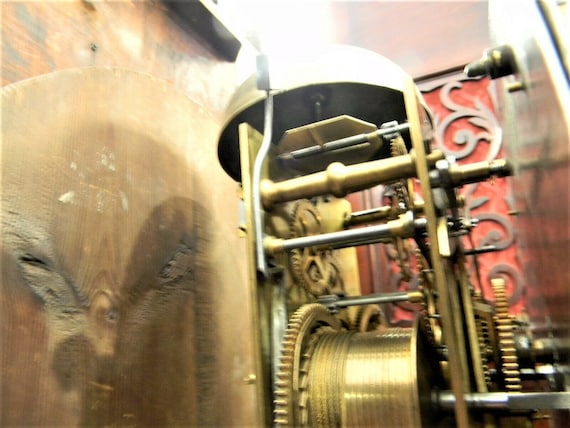 C014 Antique German Curved Long Case Grandfather Clock