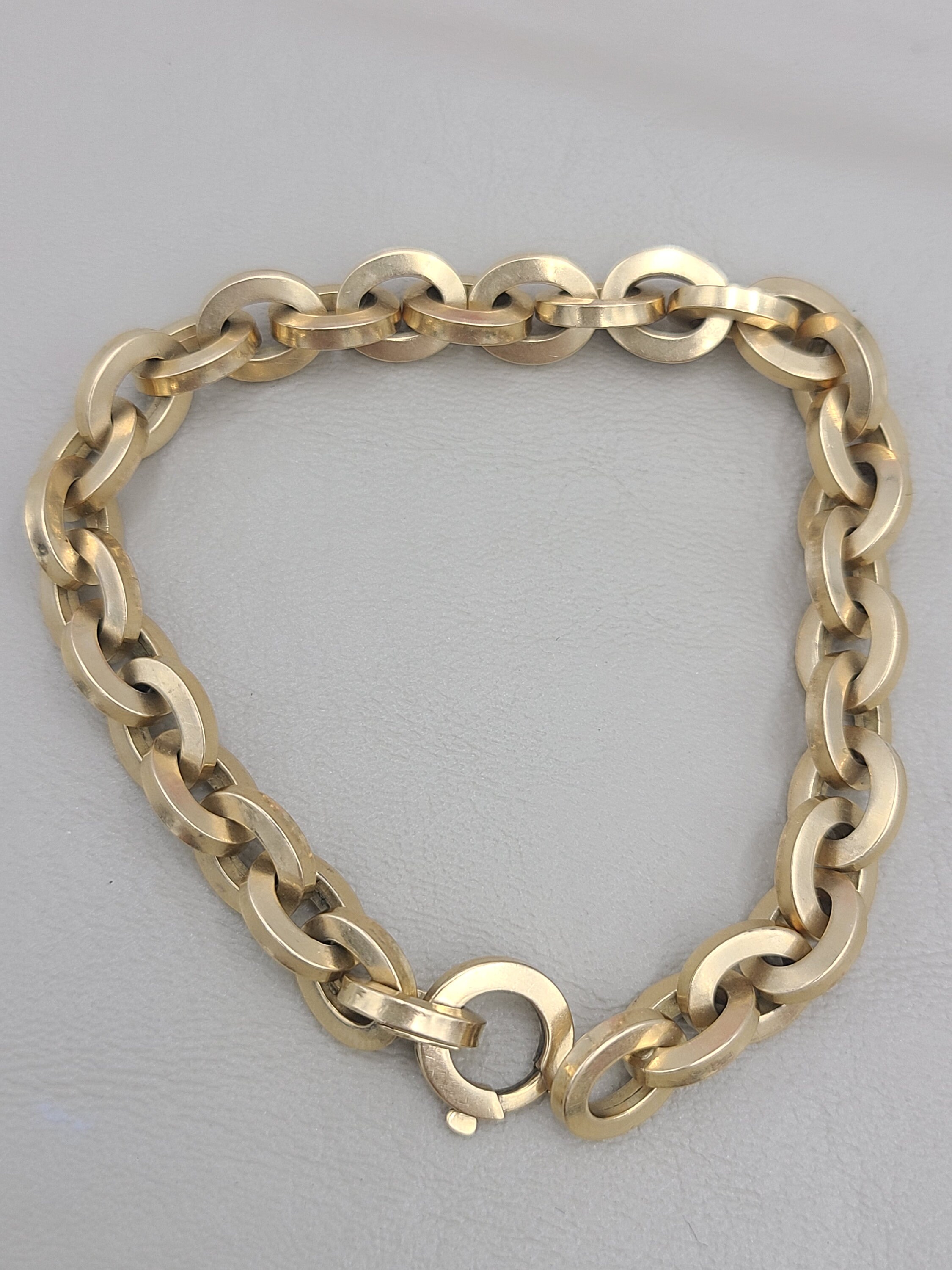 K844 Nice Unisex 18kt Yellow Gold 8 Cable Link Bracelet - Etsy