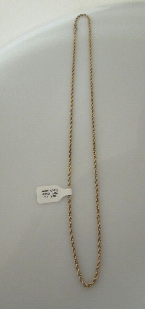 s016 10kt Yellow Gold Twisted Rope Chain 20"/ 8g - image 2