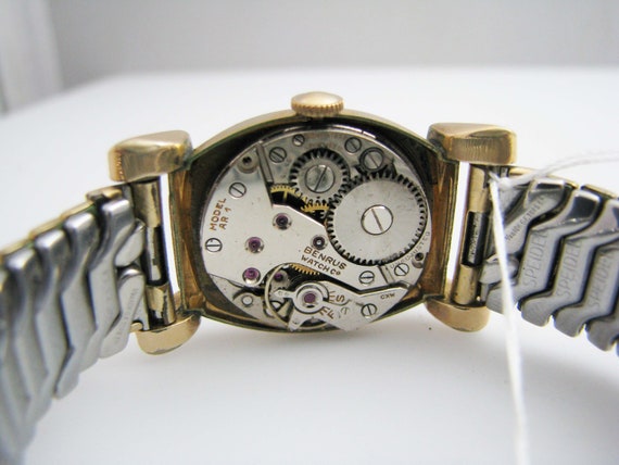 b577 Ladies 10kt RGP Mechanical Benrus Wristwatch - image 7