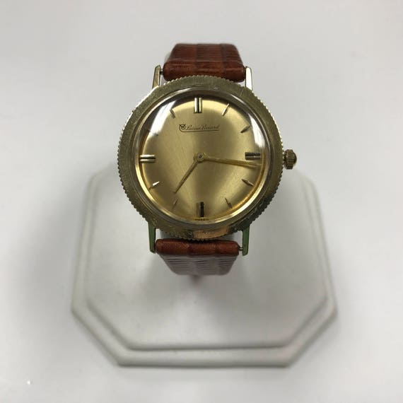 Lucien Piccard‎ Gold Watch with Brown Strap Vintage Men main image 4
