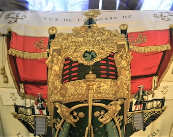 エルメス シルクスカーフ VUE DU CAROSSE Hermes-Paris 100% silk Vue Du Carosse De La Galere La Reale