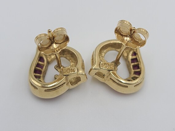 s209 Cute 10kt Yellow Gold Ruby & Dolphin Heart S… - image 3