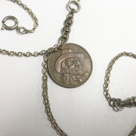 e723 Vintage Gold Filled Vest Pocket Watch Chain with… Gem