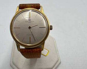 u052 Baume & Mercier 1960s Baumatic Micro Rotor 18k Yellow Gold
