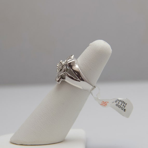 d685 Lovely 14k White Gold Diamond Ring - image 2