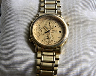 P178 Nice Men's Seiko World Timer Chronograph Gold Tone - Etsy