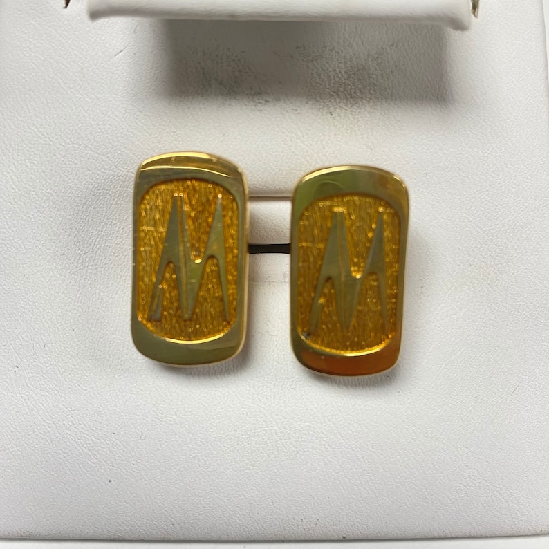 f659 Vintage Sterling Silver Gold Tone Men/'s Cuff Links