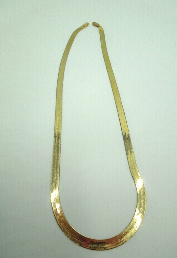 t164 14kt Solid Yellow Gold Herringbone Chain 20"/