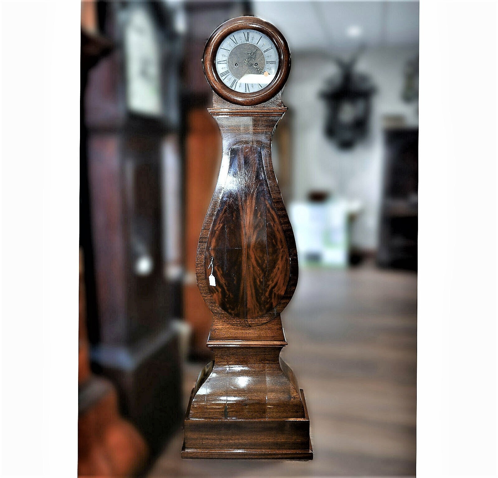 C014 Antique German Curved Long Case Grandfather Clock- Local