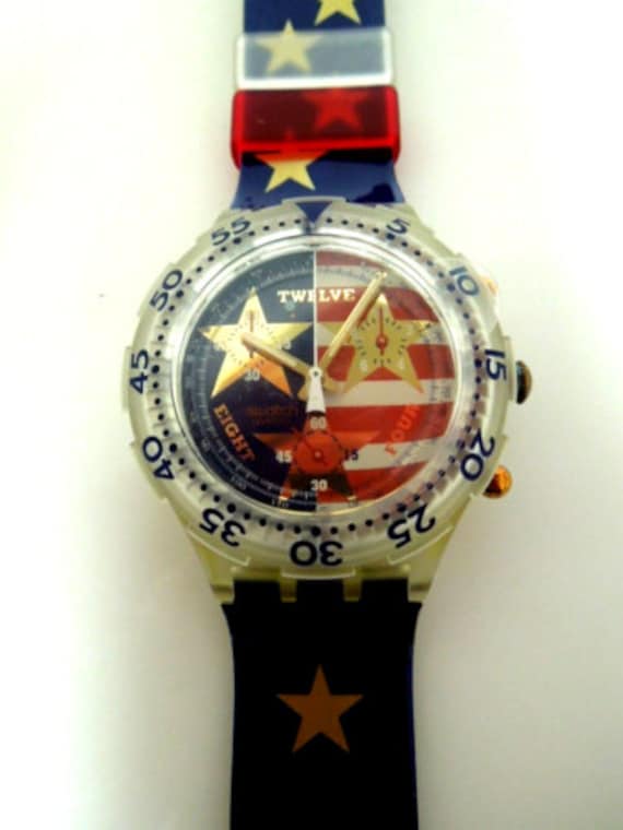 s485 1994 Vintage Swatch Chrono Scuba 'American Dr