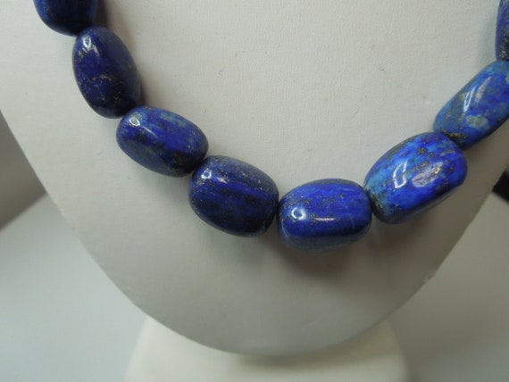 q354  Lapis lazuli Graduated Beads and Sterling S… - image 2